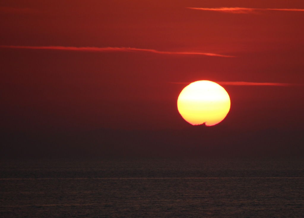 Sonnenaufgang von der Fähre aus...