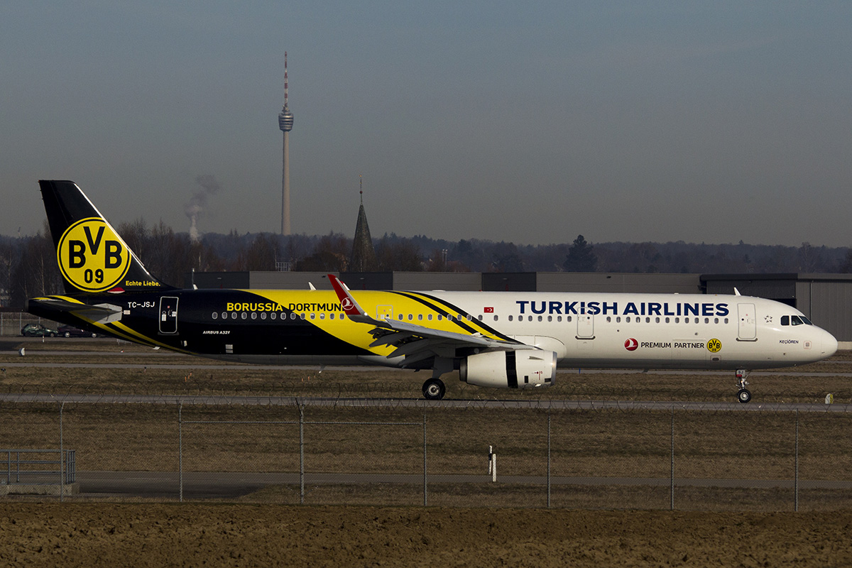 Turkish Airlines Airbus A321-231<br />TC-JSJ "Borussia Dortmund (BVB)"
