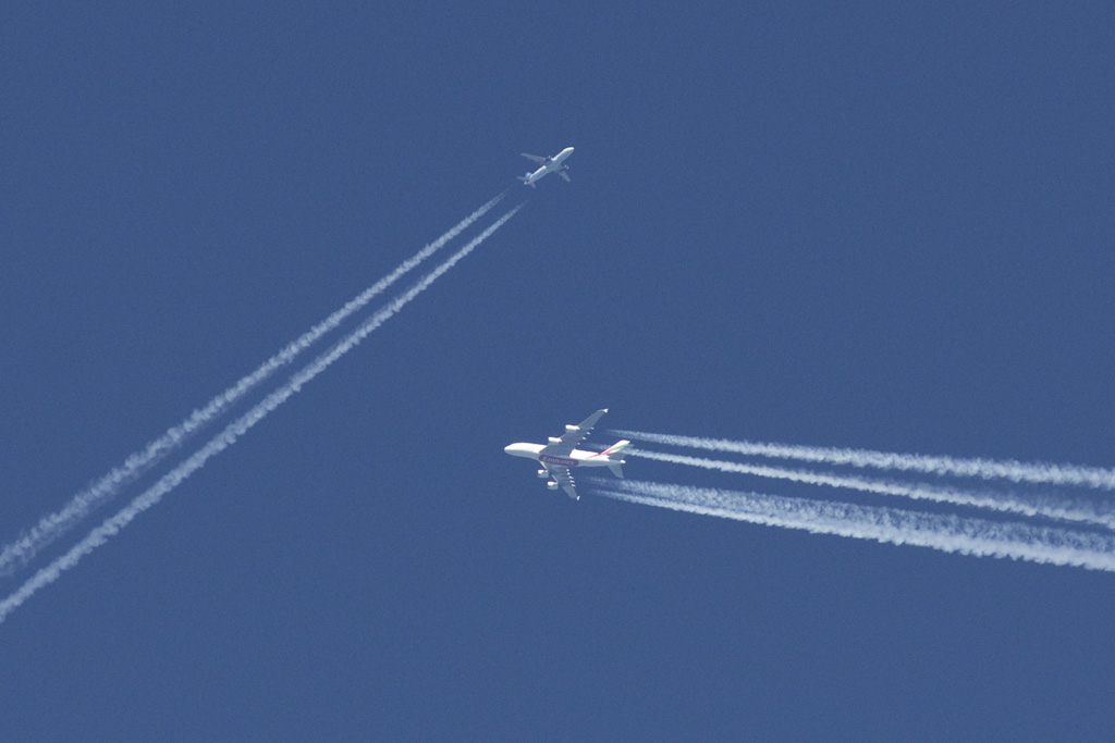 Emirates Airbus A380 A6-EDJ + Condor Berlin Airbus A320 D-AICE